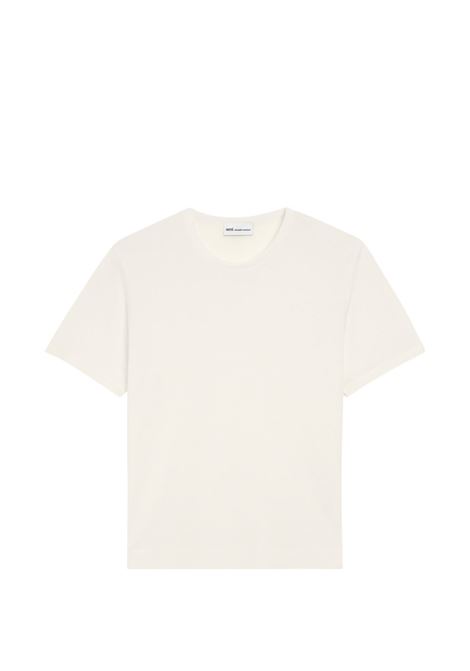 t-shirt solid mercerized uomo bianca AMI PARIS | HTS367.JE0211136